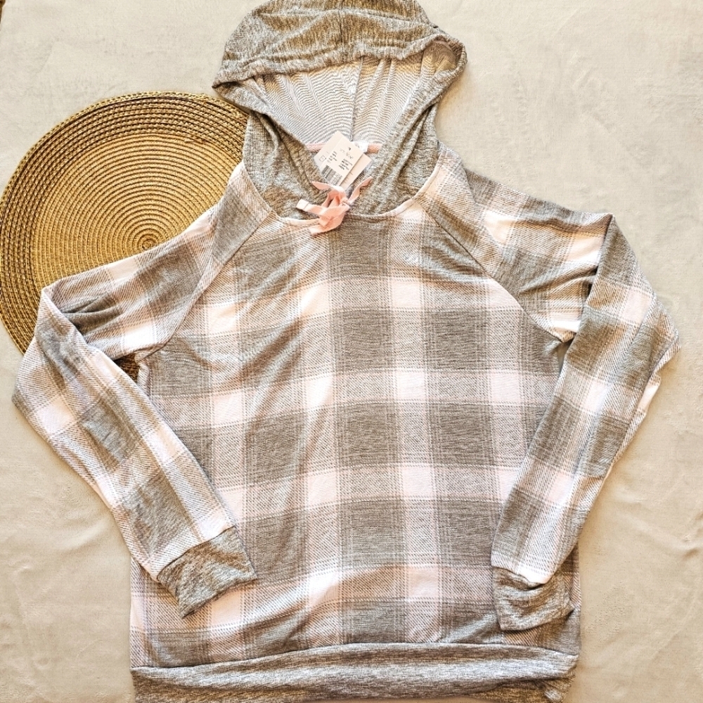Emily & Ane Gray Plaid Women's Hoodie